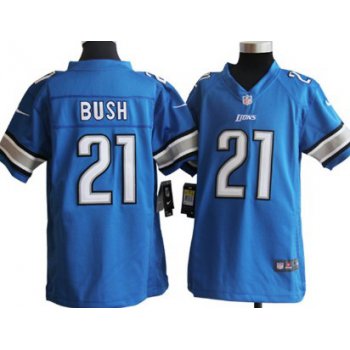 Nike Detroit Lions #21 Reggie Bush Light Blue Game Kids Jersey
