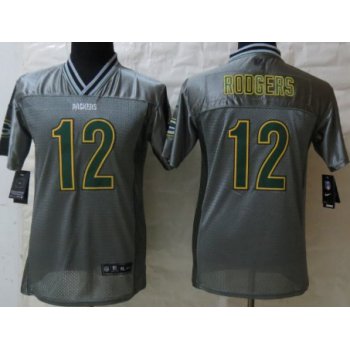 Nike Green Bay Packers #12 Aaron Rodgers 2013 Gray Vapor Kids Jersey