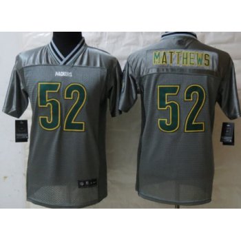 Nike Green Bay Packers #52 Clay Matthews 2013 Gray Vapor Kids Jersey