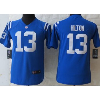 Nike Indianapolis Colts #13 T.Y. Hilton Blue Game Kids Jersey
