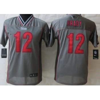 Nike New England Patriots #12 Tom Brady 2013 Gray Vapor Kids Jersey