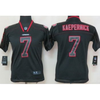 Nike San Francisco 49ers #7 Colin Kaepernick Lights Out Black Kids Jersey