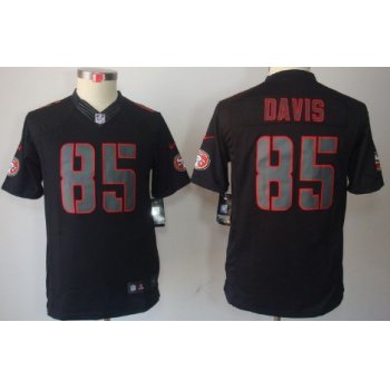 Nike San Francisco 49ers #85 Vernon Davis Black Impact Limited Kids Jersey
