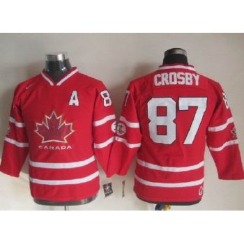 2010 Olympics Canada #87 Sidney Crosby Red Kids Jersey