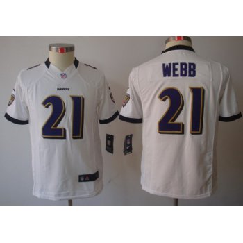 Nike Baltimore Ravens #21 Lardarius Webb White Limited Kids Jersey