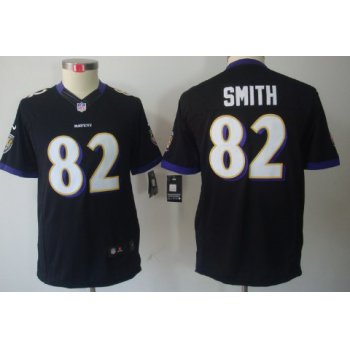 Nike Baltimore Ravens #82 Torrey Smith Black Limited Kids Jersey