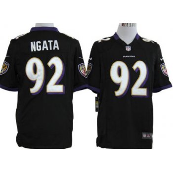 Nike Baltimore Ravens #92 Haloti Ngata Black Game Kids Jersey