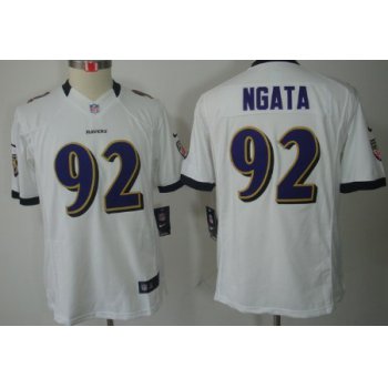 Nike Baltimore Ravens #92 Haloti Ngata White Limited Kids Jersey