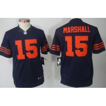 Nike Chicago Bears #15 Brandon Marshall Blue With Orange Limited Kids Jersey