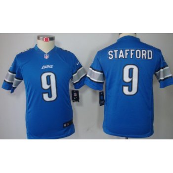 Nike Detroit Lions #9 Matthew Stafford Light Blue Limited Kids Jersey
