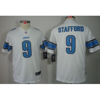 Nike Detroit Lions #9 Matthew Stafford White Limited Kids Jersey