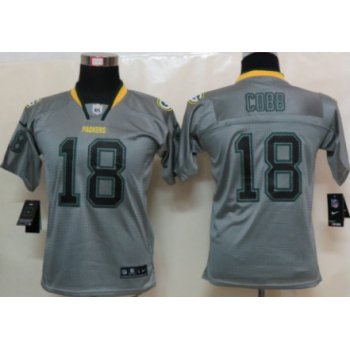 Nike Green Bay Packers #18 Randall Cobb Lights Out Gray Kids Jersey