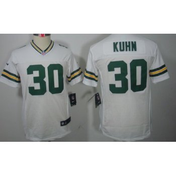 Nike Green Bay Packers #30 John Kuhn White Limited Kids Jersey