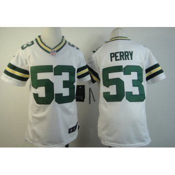 Nike Green Bay Packers #53 Nick Perry White Game Kids Jersey