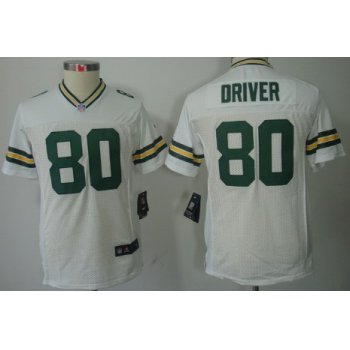 Nike Green Bay Packers #80 Donald Driver White Limited Kids Jersey