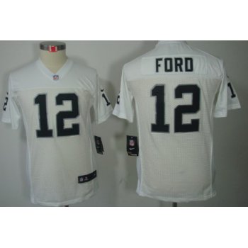 Nike Oakland Raiders #12 Jacoby Ford White Limited Kids Jersey
