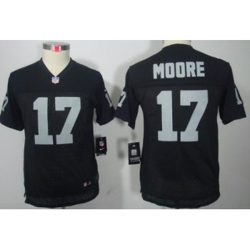 Nike Oakland Raiders #17 Denarius Moore Black Limited Kids Jersey
