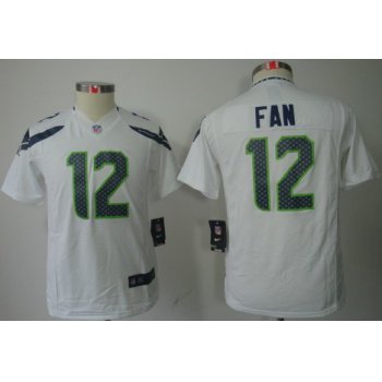 Nike Seattle Seahawks #12 Fan White Limited Kids Jersey