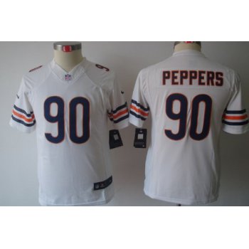 Nike Chicago Bears #90 Julius Peppers White Limited Kids Jersey