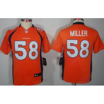 Nike Denver Broncos #58 Von Miller Orange Limited Kids Jersey