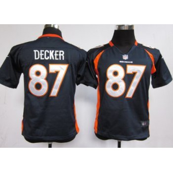 Nike Denver Broncos #87 Eric Decker Blue Game Kids Jersey