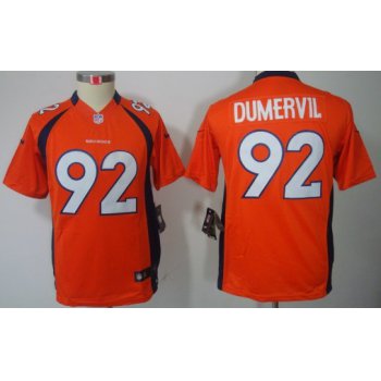 Nike Denver Broncos #92 Elvis Dumervil Orange Limited Kids Jersey