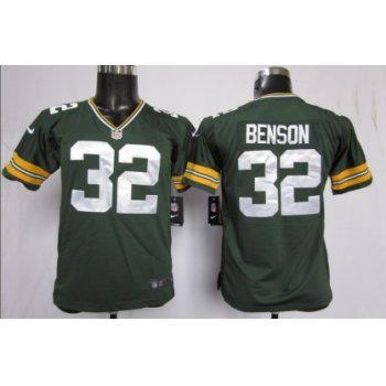 Nike Green Bay Packers #32 Cedric Benson Green Game Kids Jersey