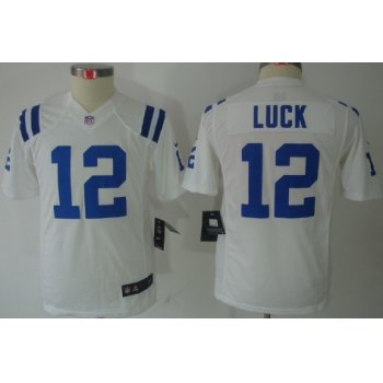 Nike Indianapolis Colts #12 Andrew Luck White Limited Kids Jersey
