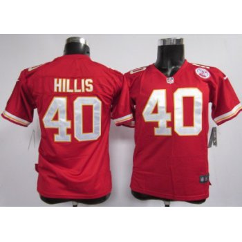 Nike Kansas City Chiefs #40 Peyton Hillis Red Game Kids Jersey