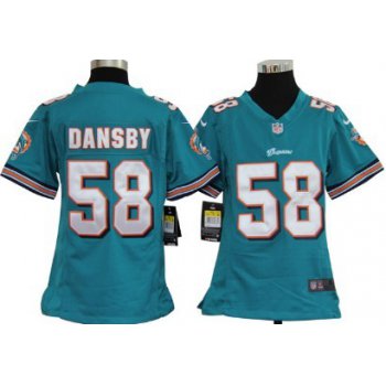 Nike Miami Dolphins #58 Karlos Dansby Green Game Kids Jersey