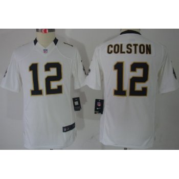 Nike New Orleans Saints #12 Marques Colston White Limited Kids Jersey