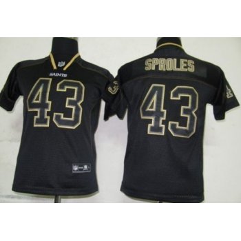 Nike New Orleans Saints #43 Darren Sproles Lights Out Black Kids Jersey