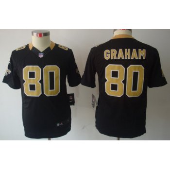 Nike New Orleans Saints #80 Jimmy Graham Black Limited Kids Jersey
