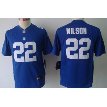 Nike New York Giants #22 David Wilson Blue Limited Kids Jersey
