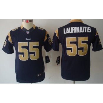 Nike St. Louis Rams #55 James Laurinaitis Navy Blue Limited Kids Jersey