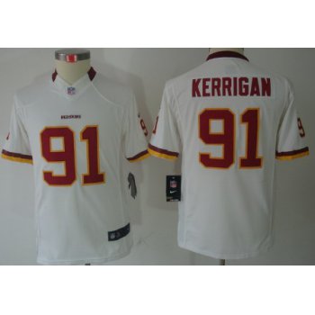 Nike Washington Redskins #91 Ryan Kerrigan White Limited Kids Jersey
