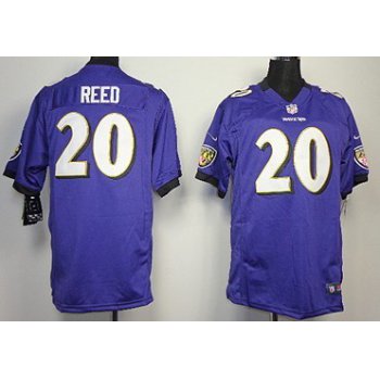 Nike Baltimore Ravens #20 Ed Reed Purple Game Kids Jersey