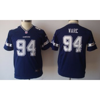 Nike Dallas Cowboys #94 DeMarcus Ware Blue Game Kids Jersey