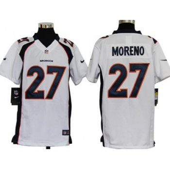 Nike Denver Broncos #27 Knowshon Moreno White Game Kids Jersey