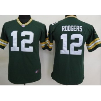 Nike Green Bay Packers #12 Aaron Rodgers Green Game Kids Jersey