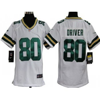 Nike Green Bay Packers #80 Donald Driver White Game Kids Jersey