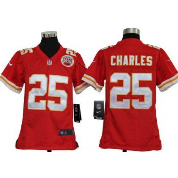Nike Kansas City Chiefs #25 Jamaal Charles Red Game Kids Jersey