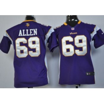 Nike Minnesota Vikings #69 Jared Allen Purple Game Kids Jersey