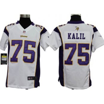 Nike Minnesota Vikings #75 Matt Kalil White Game Kids Jersey