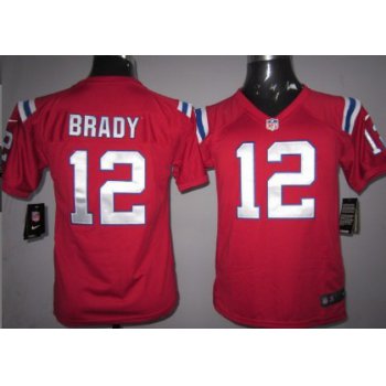 Nike New England Patriots #12 Tom Brady Red Game Kids Jersey