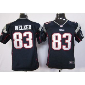 Nike New England Patriots #83 Wes Welker Blue Game Kids Jersey