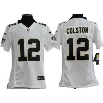 Nike New Orleans Saints #12 Marques Colston White Game Kids Jersey
