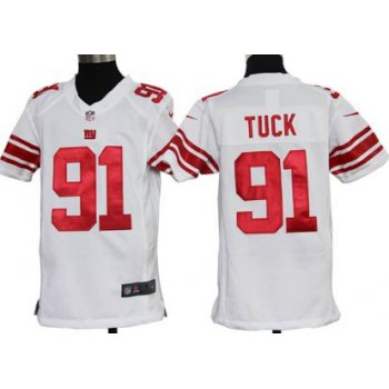Nike New York Giants #91 Justin Tuck White Game Kids Jersey
