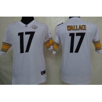 Nike Pittsburgh Steelers #17 Mike Wallace White Game Kids Jersey