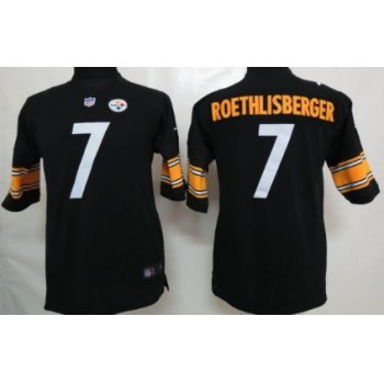 Nike Pittsburgh Steelers #7 Ben Roethlisberger Black Game Kids Jersey